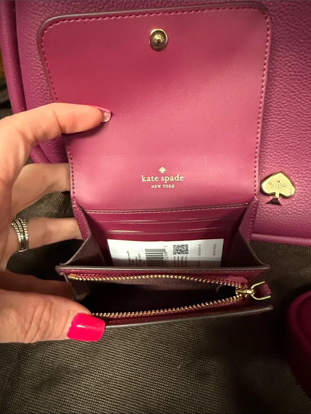 NWT kate spade fuchsia leather 3-piece shoulder bag set